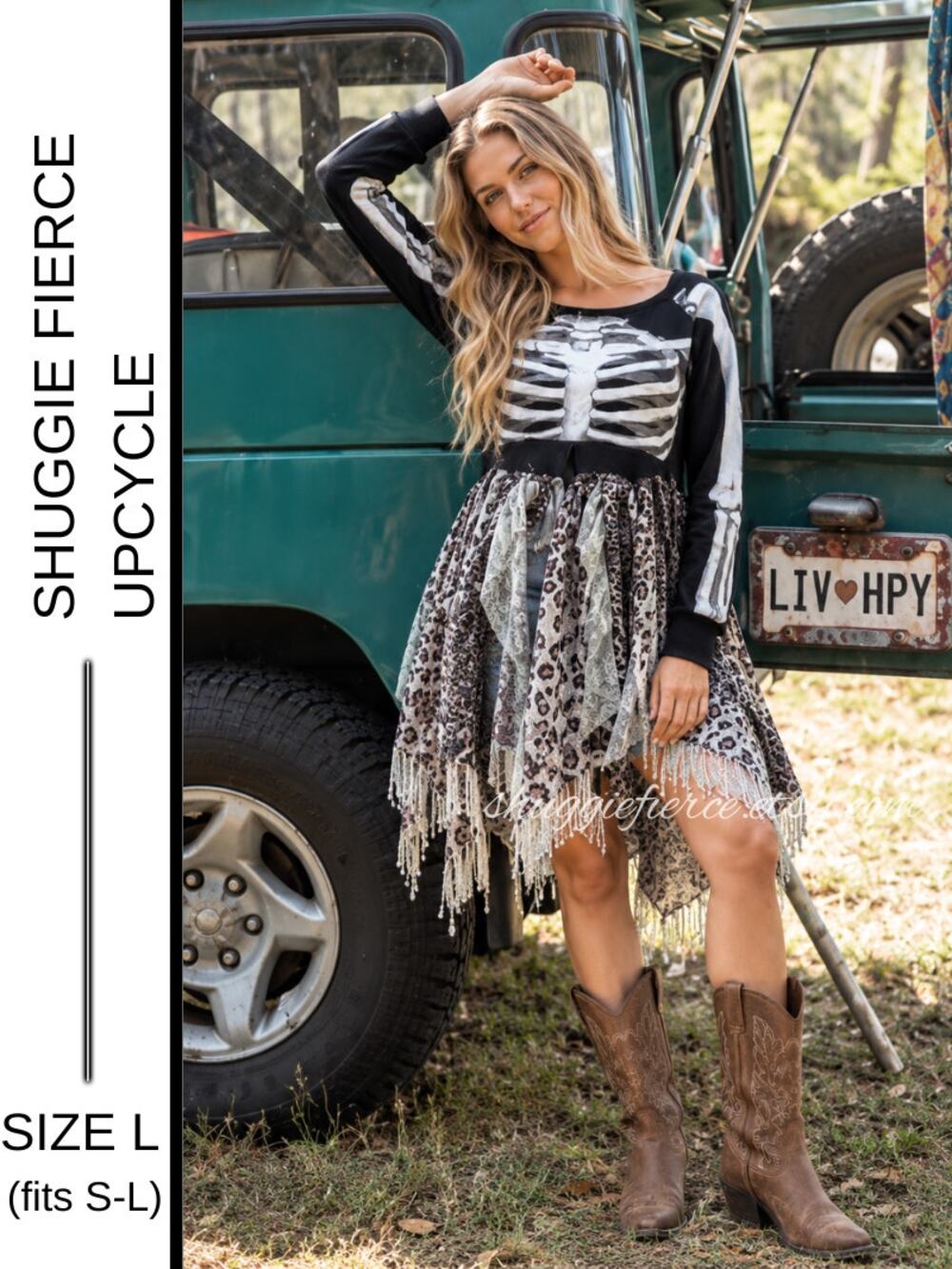 MSRP: $79 ✨Killstar Upcycled Skeleton Tunic | Size S-L | Shuggie Fierce Designs✨